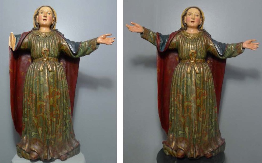 Vierge de l'assomption, fin du XVIIe siècle, bois polychromé